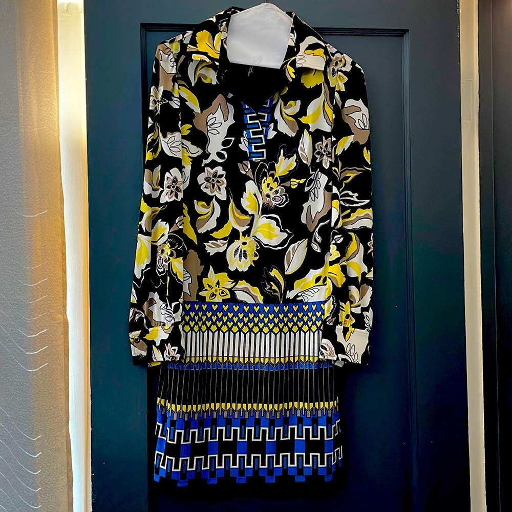 Laundry by Shelli Segal Long Sleeve Collared Mini Dress